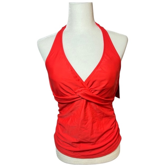 Athleta Orange Tara Swim Halter Top 34 B/C TALL NWT - Picture 1 of 3